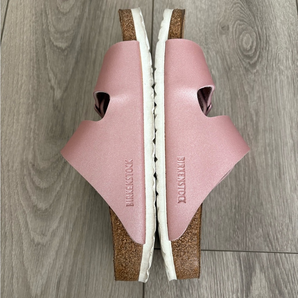 Birkenstock Womens Size 38/7-7,5 Arizona Icy Metallic Old Rose Sandals - Picture 9 of 11